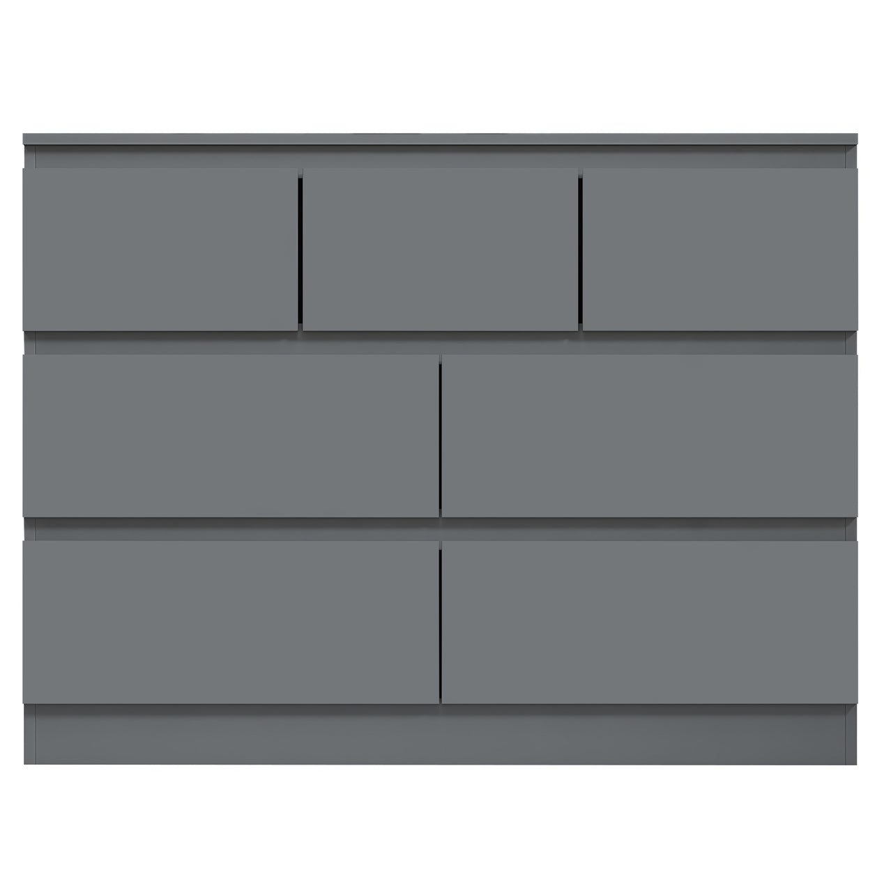 FWStyle Stora 7 Drawer Merchant Chest Of Drawers - Matt Dark Grey
