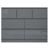 FWStyle Stora 7 Drawer Merchant Chest Of Drawers - Grey Gloss Front