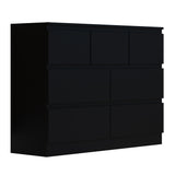 FWStyle Stora 7 Drawer Merchant Chest Of Drawers - Matt Black