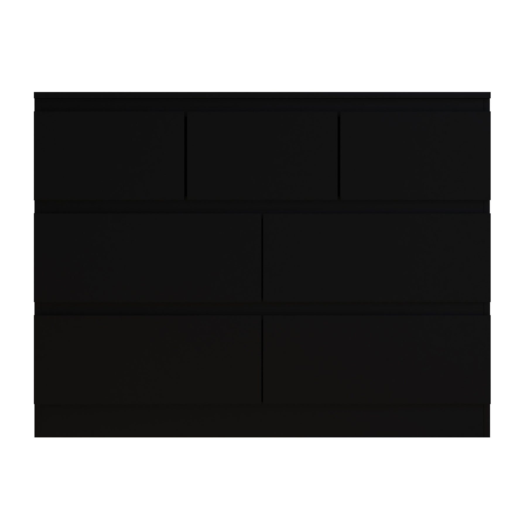 FWStyle Stora 7 Drawer Merchant Chest Of Drawers - Matt Black