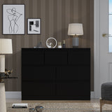 FWStyle Stora 7 Drawer Merchant Chest Of Drawers - Matt Black