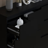 FWStyle Stora 7 Drawer Merchant Chest Of Drawers - Matt Black