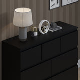 FWStyle Stora 7 Drawer Merchant Chest Of Drawers - Matt Black