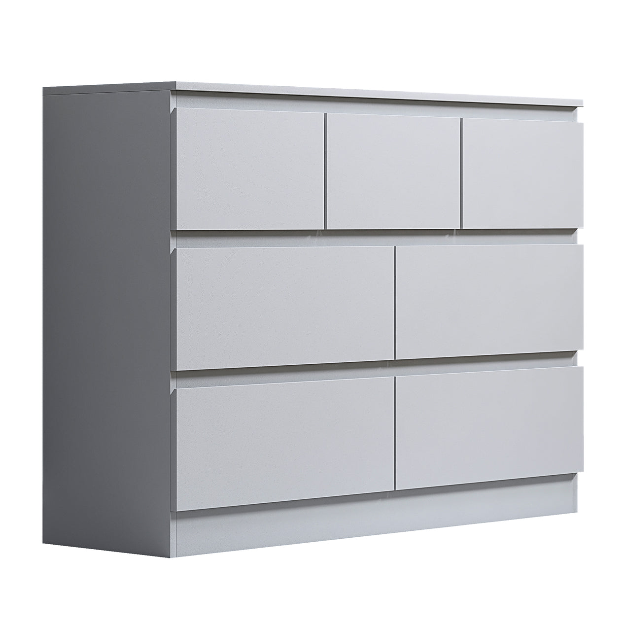 FWStyle Stora 7 Drawer Merchant Chest Of Drawers - Matt White