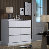 FWStyle Stora 7 Drawer Merchant Chest Of Drawers - Matt White
