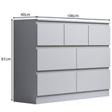 FWStyle Stora 7 Drawer Merchant Chest Of Drawers - Matt White