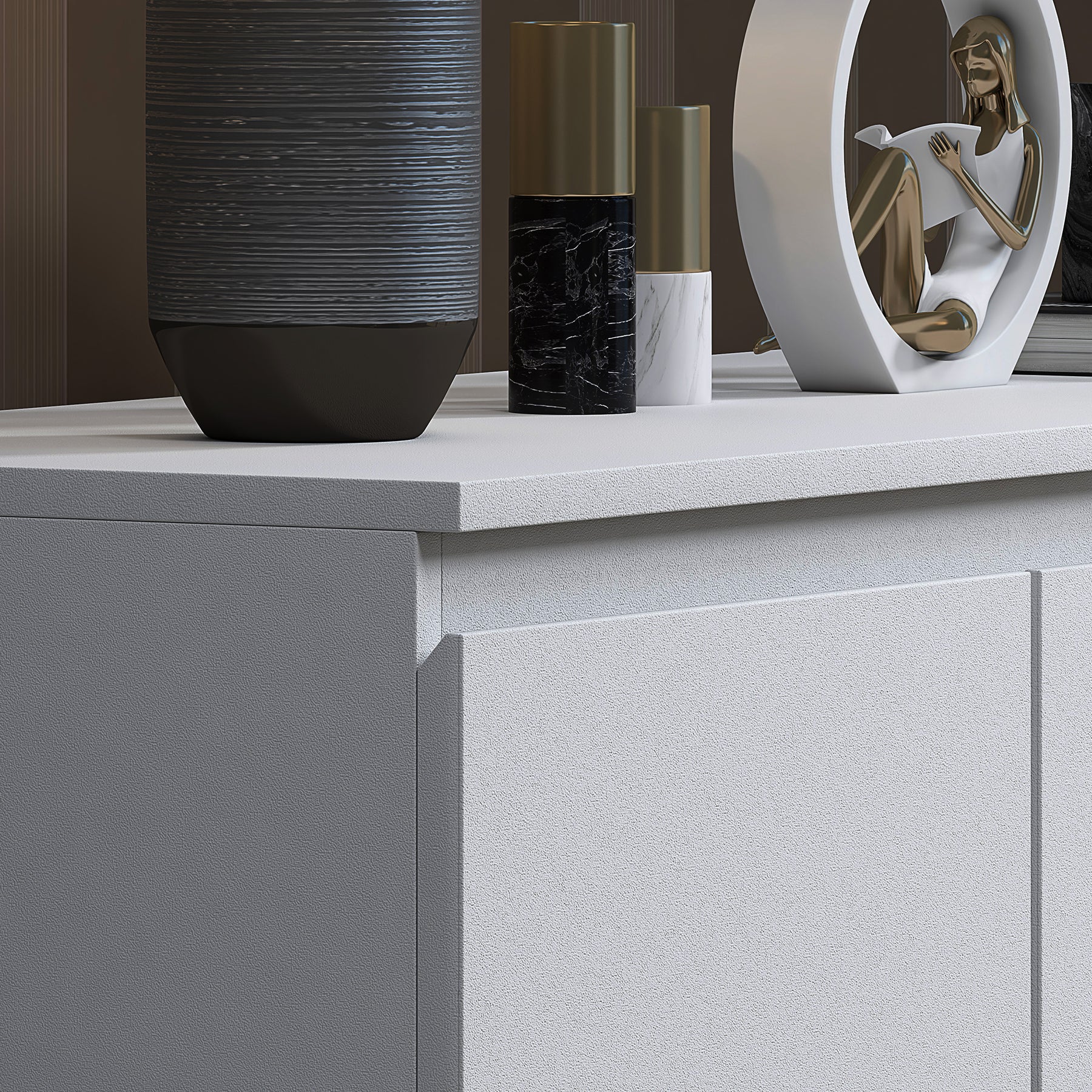 FWStyle Stora 7 Drawer Merchant Chest Of Drawers - Matt White