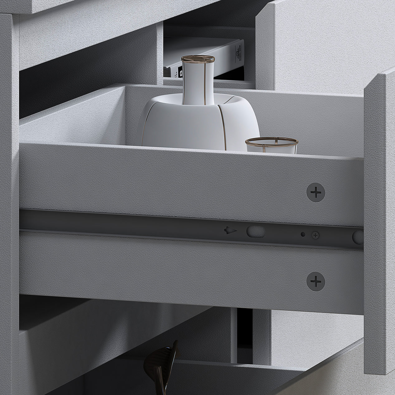 FWStyle Stora 7 Drawer Merchant Chest Of Drawers - Matt White