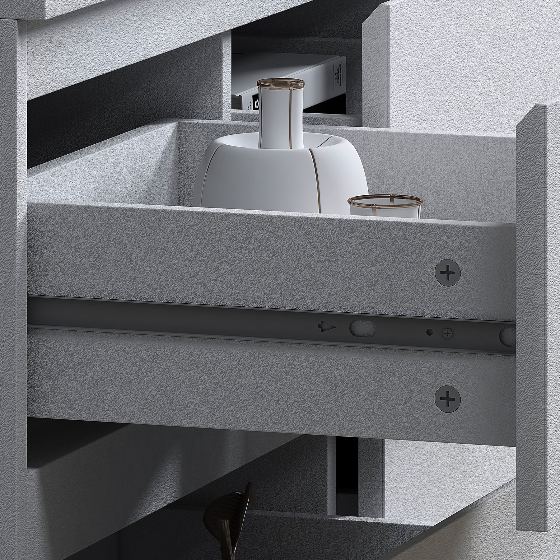 FWStyle Stora 7 Drawer Merchant Chest Of Drawers - Matt White