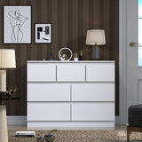 FWStyle Stora 7 Drawer Merchant Chest Of Drawers - Matt White