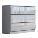 FWStyle Stora 7 Drawer Merchant Chest Of Drawers - White Gloss Front