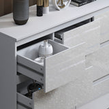 FWStyle Stora 7 Drawer Merchant Chest Of Drawers - White Gloss Front
