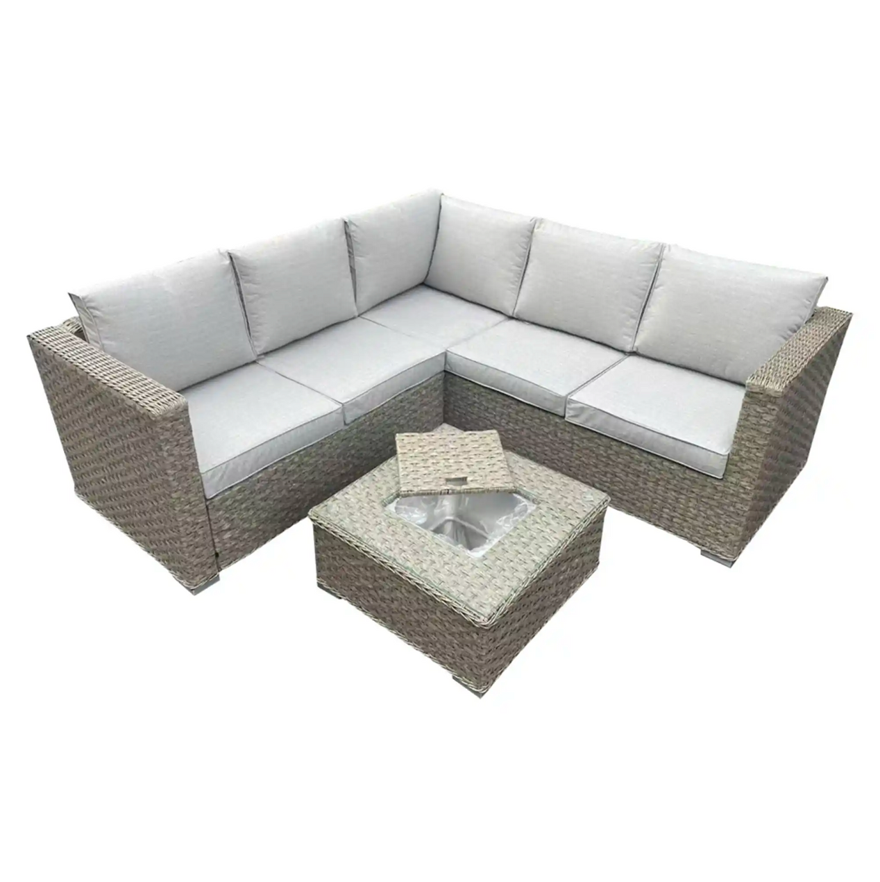 Zara Outdoor Corner Group & Ice Bucket Coffee Table