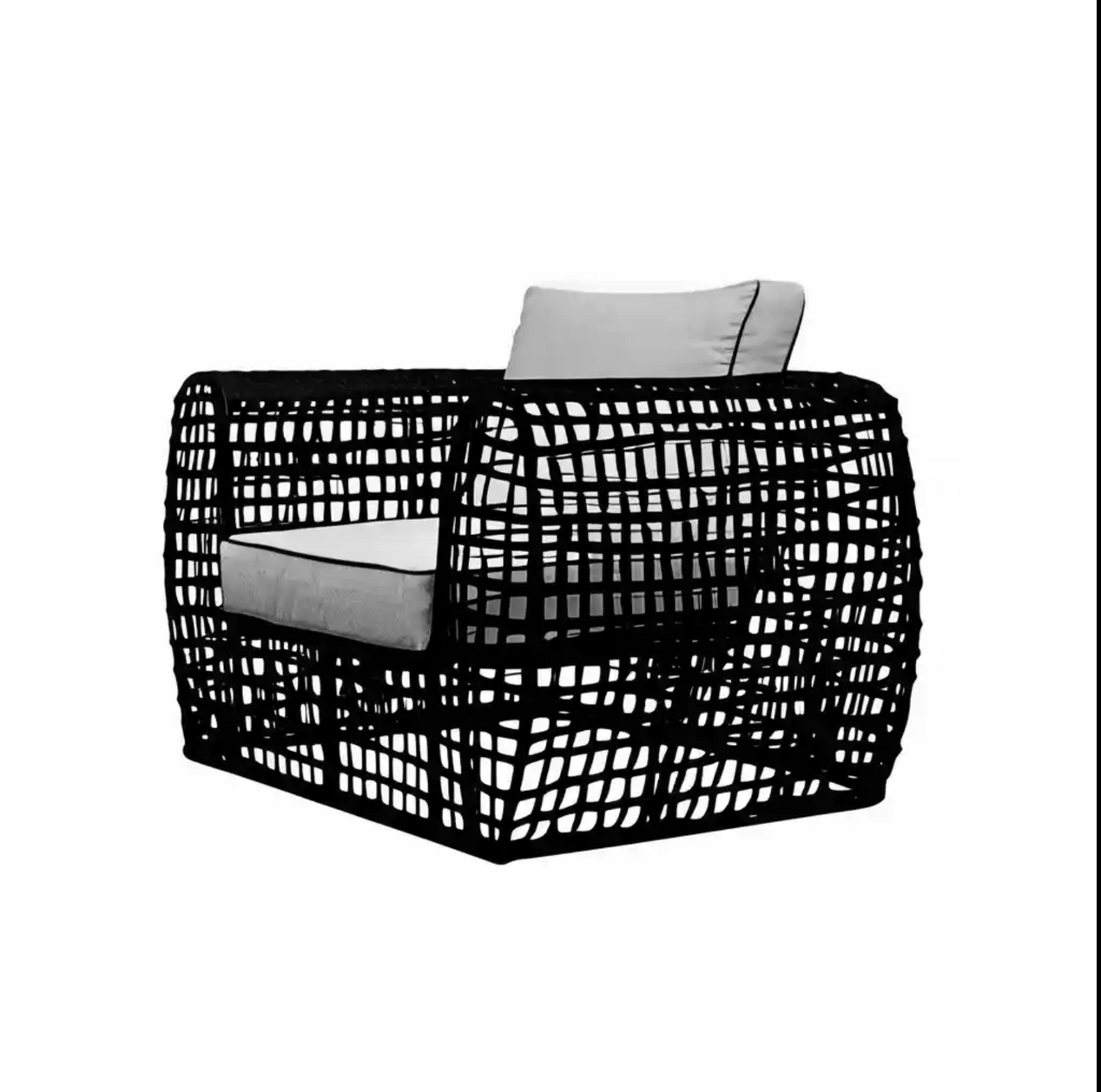 Amalfi Black 5 Seater Outdoor Set With Ceramic Coffee Table
