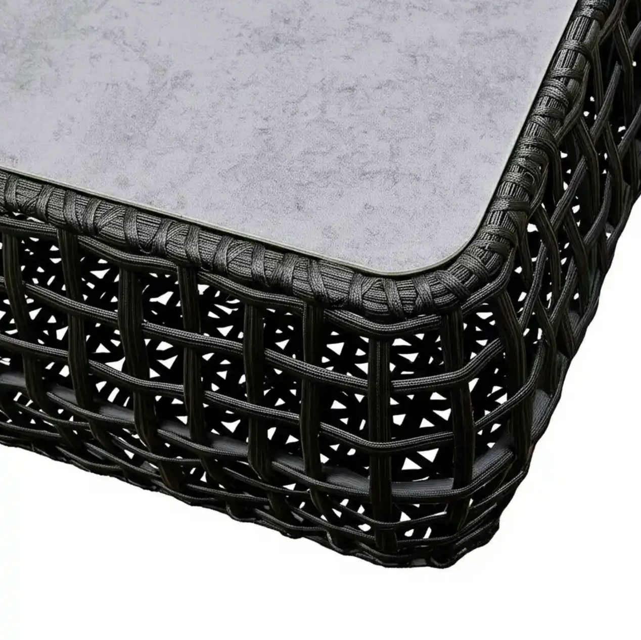 Amalfi Black 5 Seater Outdoor Set With Ceramic Coffee Table
