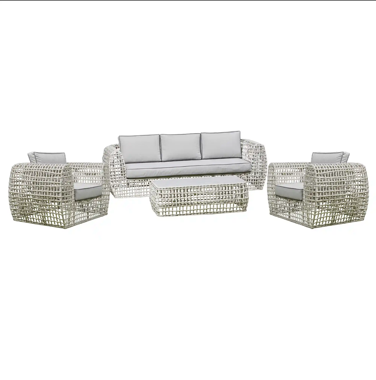 Amalfi Beige 5 Seater Outdoor Set With Ceramic Coffee Table