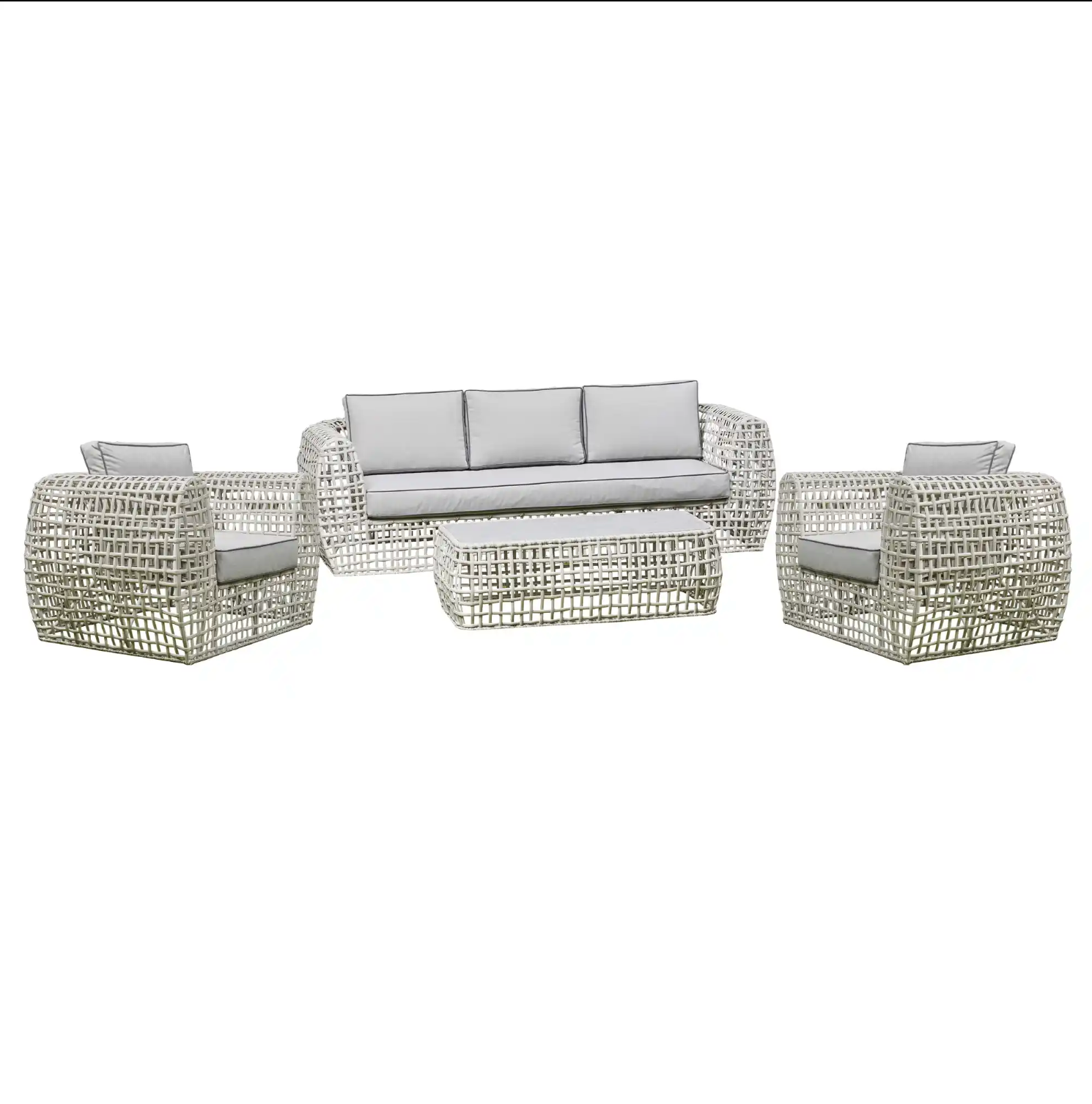 Amalfi Beige 5 Seater Outdoor Set With Ceramic Coffee Table