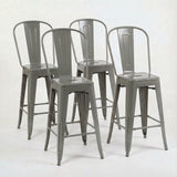 Bistro Pack Of 4 24 Silver Bar Chairs