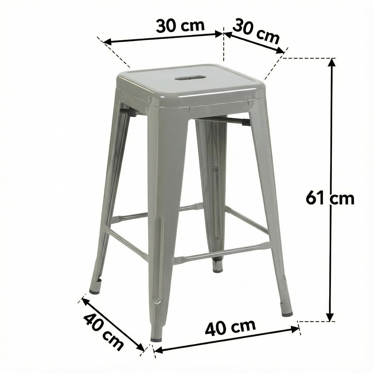 Bistro Pack Of 4 24 Silver Countertop Stools