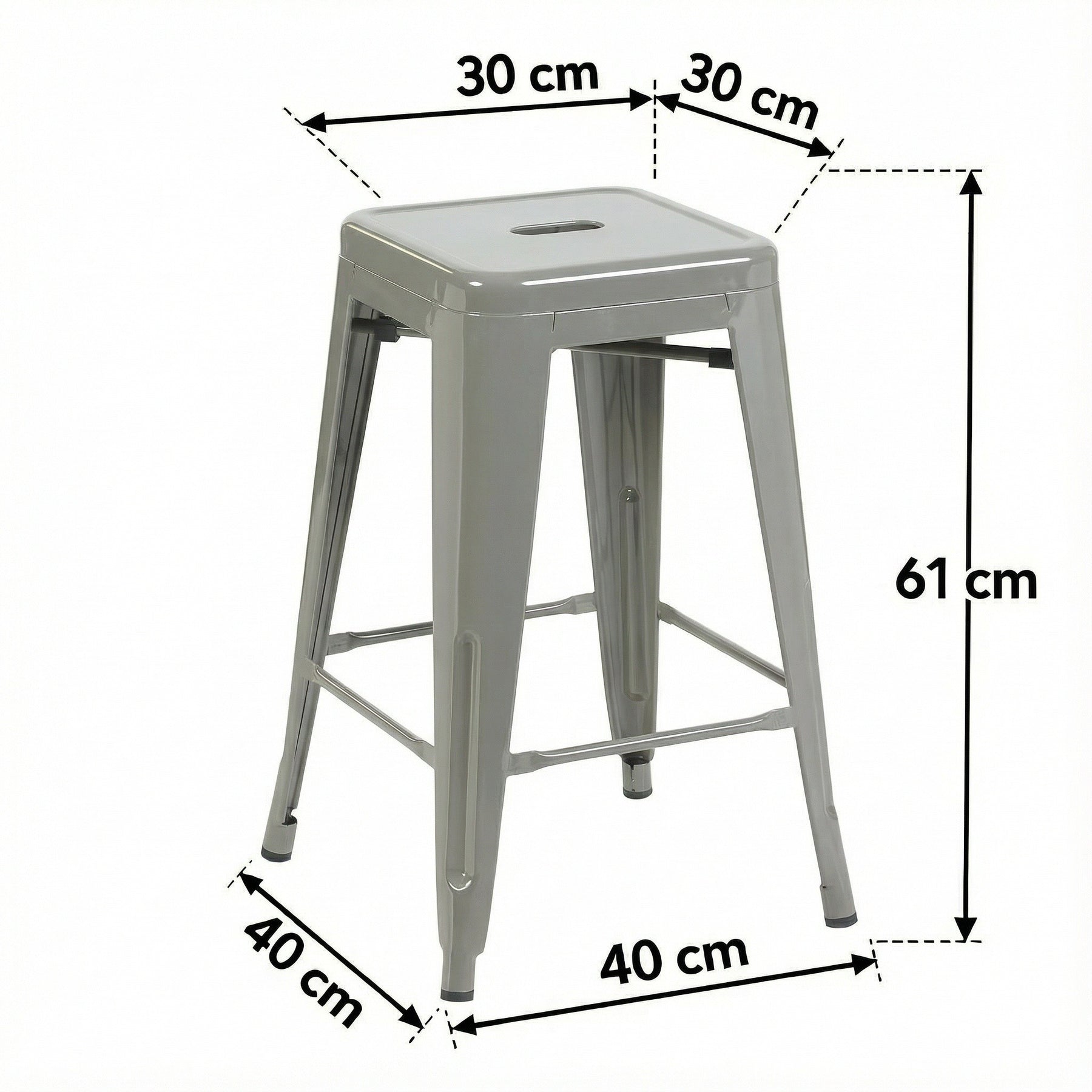 Bistro Pack Of 4 24 Silver Countertop Stools