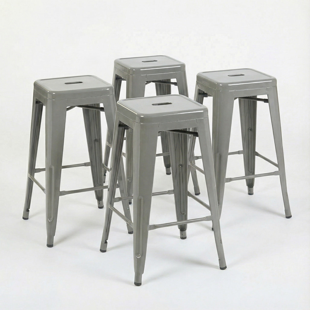 Bistro Pack Of 4 24 Silver Countertop Stools