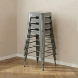 Bistro Pack Of 4 24 Silver Countertop Stools