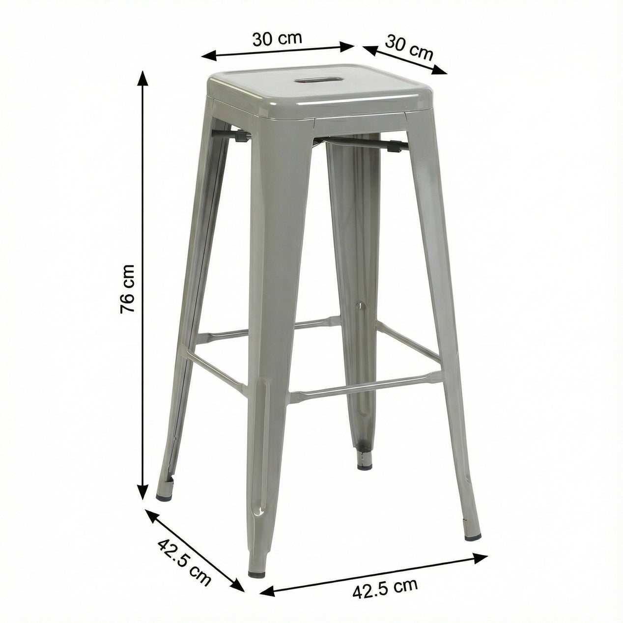 Bistro Pack Of 4 30 Silver Bar Stools