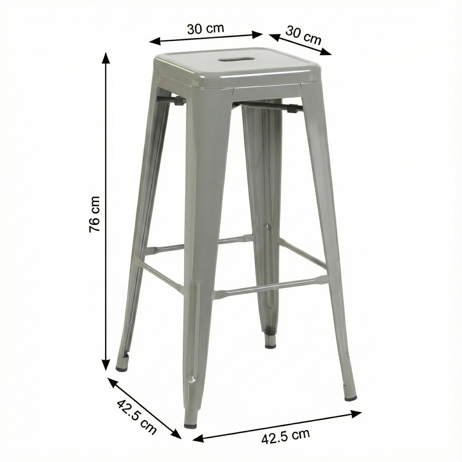 Bistro Pack Of 4 30 Silver Bar Stools