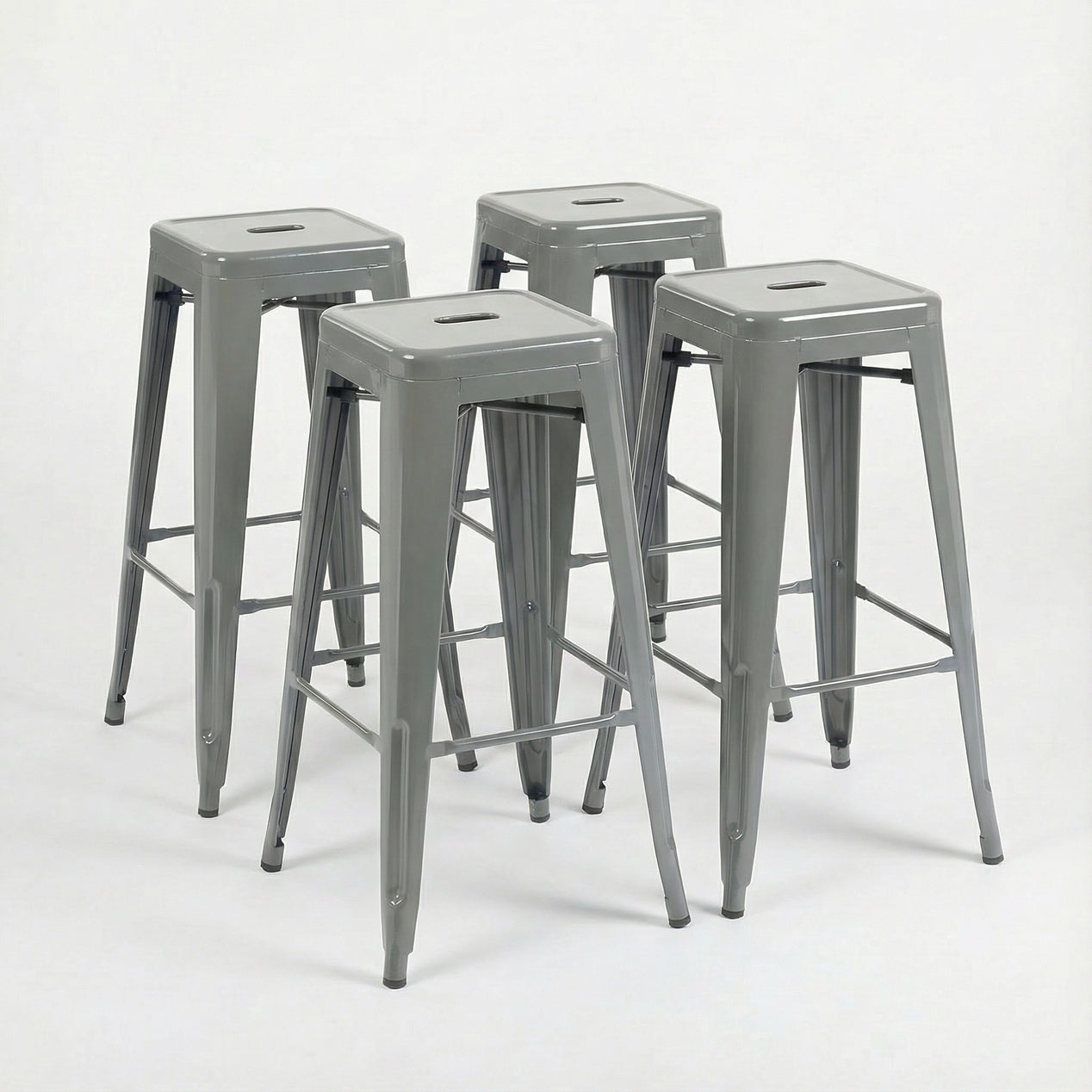 Bistro Pack Of 4 30 Silver Bar Stools