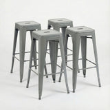 Bistro Pack Of 4 30 Silver Bar Stools