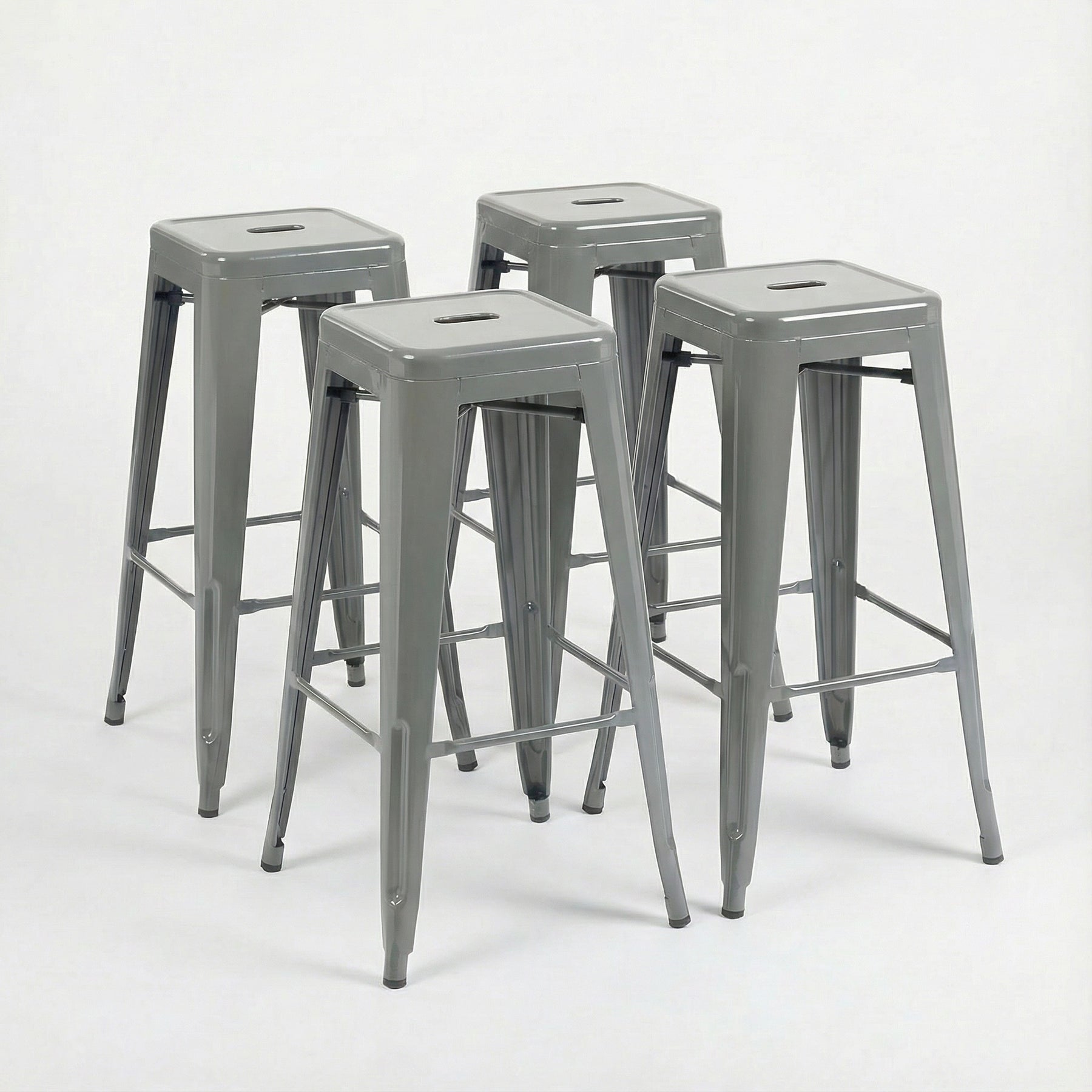 Bistro Pack Of 4 30 Silver Bar Stools