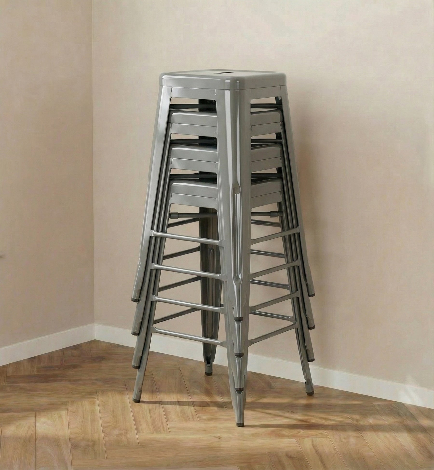 Bistro Pack Of 4 30 Silver Bar Stools