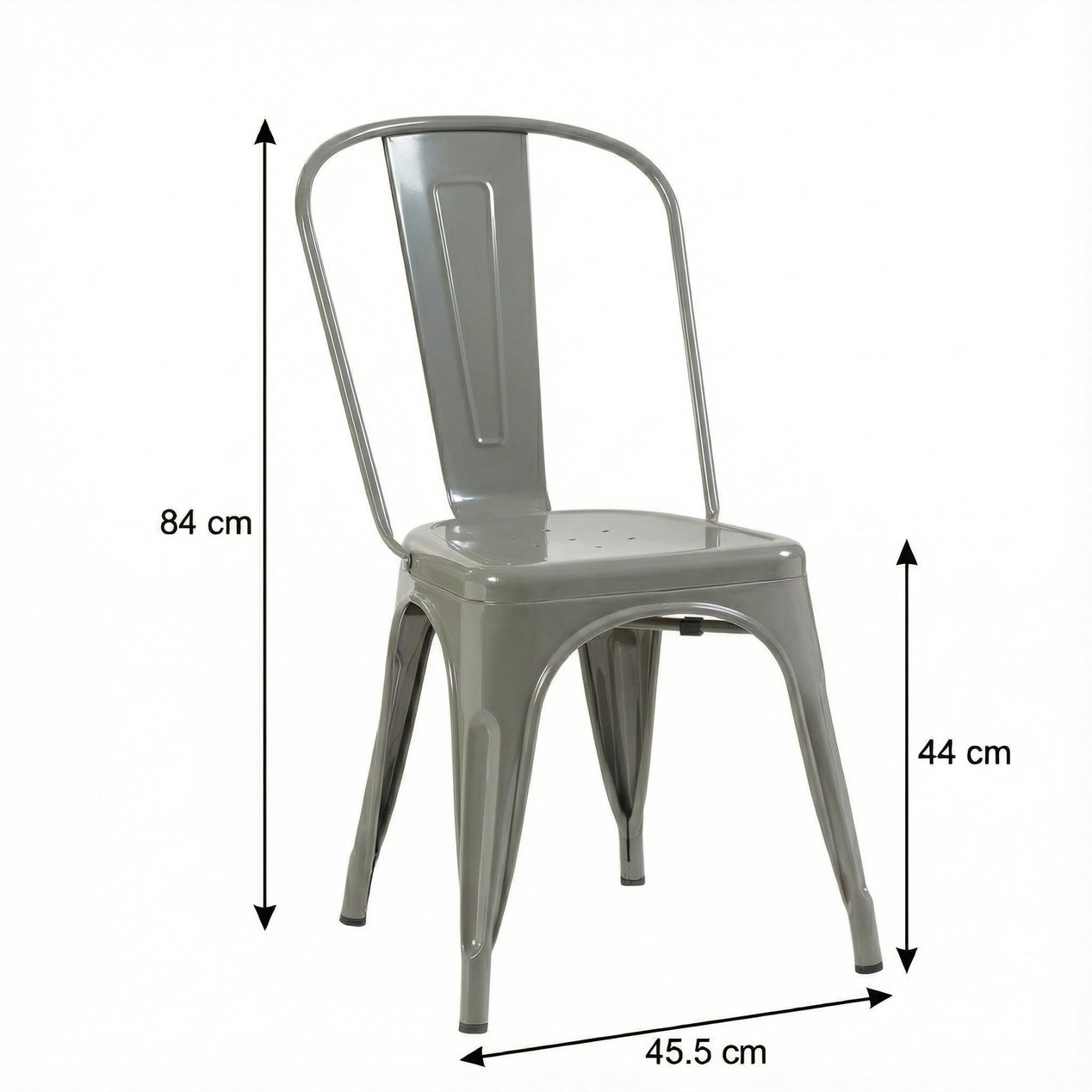 Bistro Pack Of 4 Silver Metal Chairs