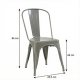 Bistro Pack Of 4 Silver Metal Chairs