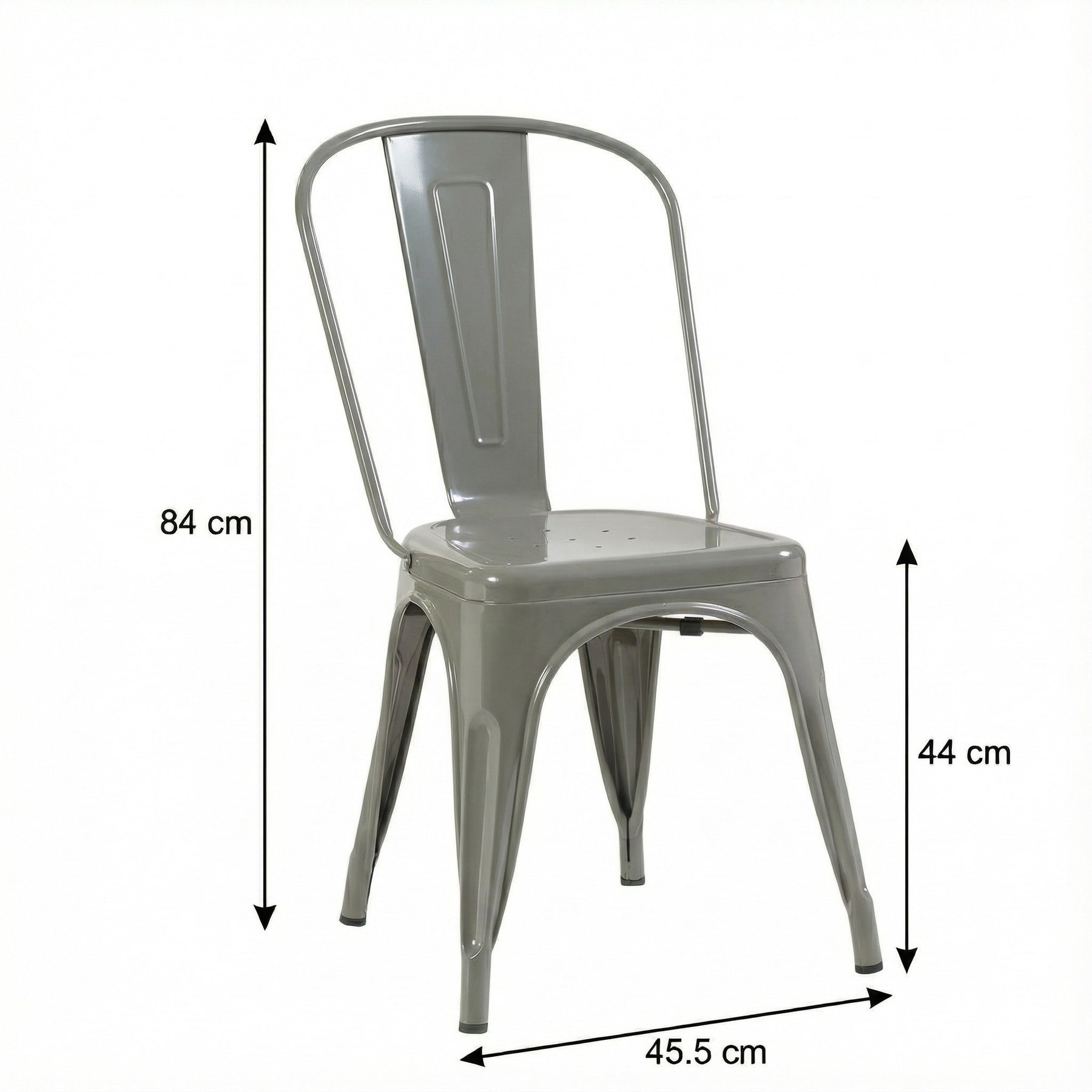 Bistro Pack Of 4 Silver Metal Chairs