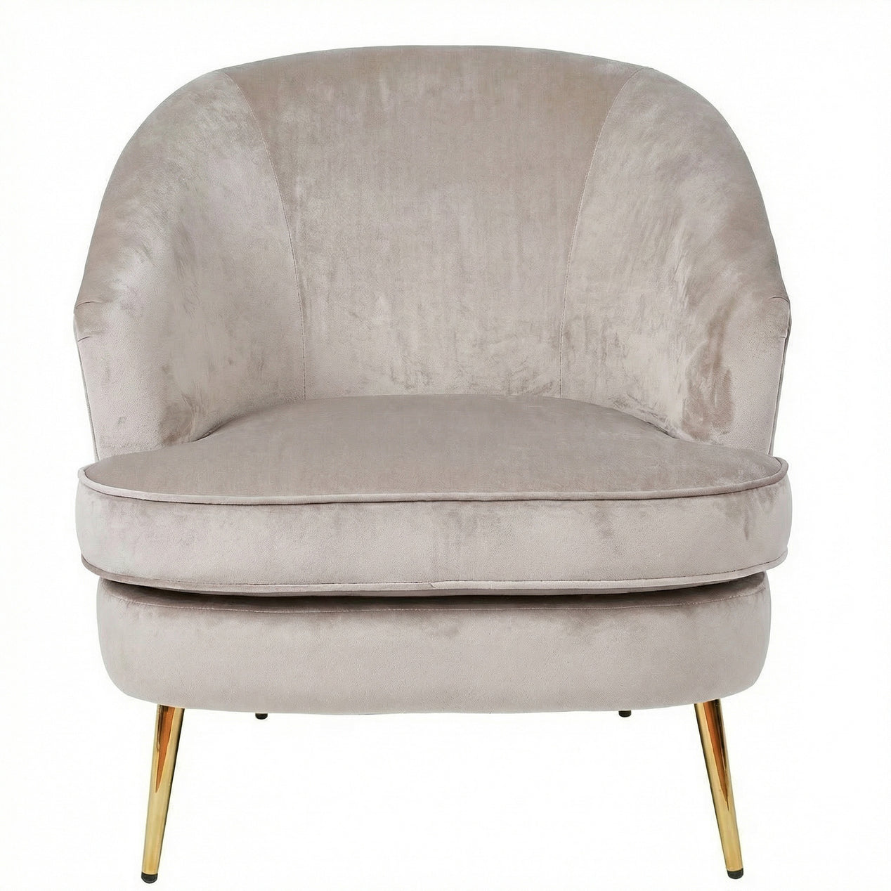 Loretta Armchair Stone Velvet Padded Cushioned Tub Chair