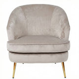 Loretta Armchair Stone Velvet Padded Cushioned Tub Chair