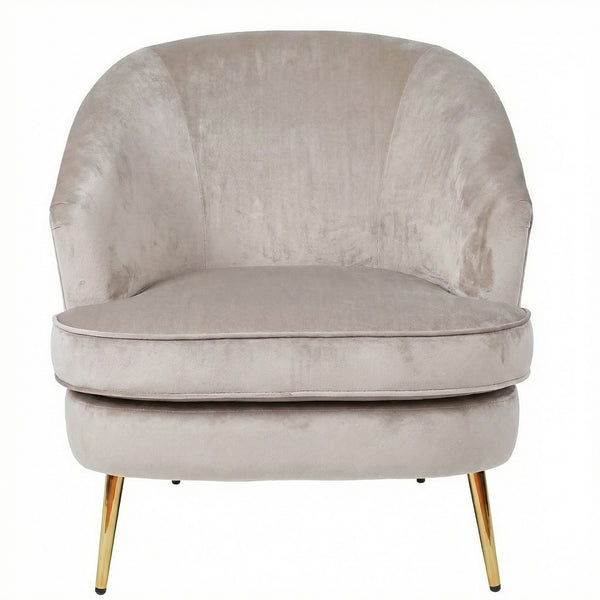 Loretta Armchair Stone Velvet Padded Cushioned Tub Chair
