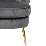 Loretta Armchair Grey Velvet Padded Cushioned Tub Chair