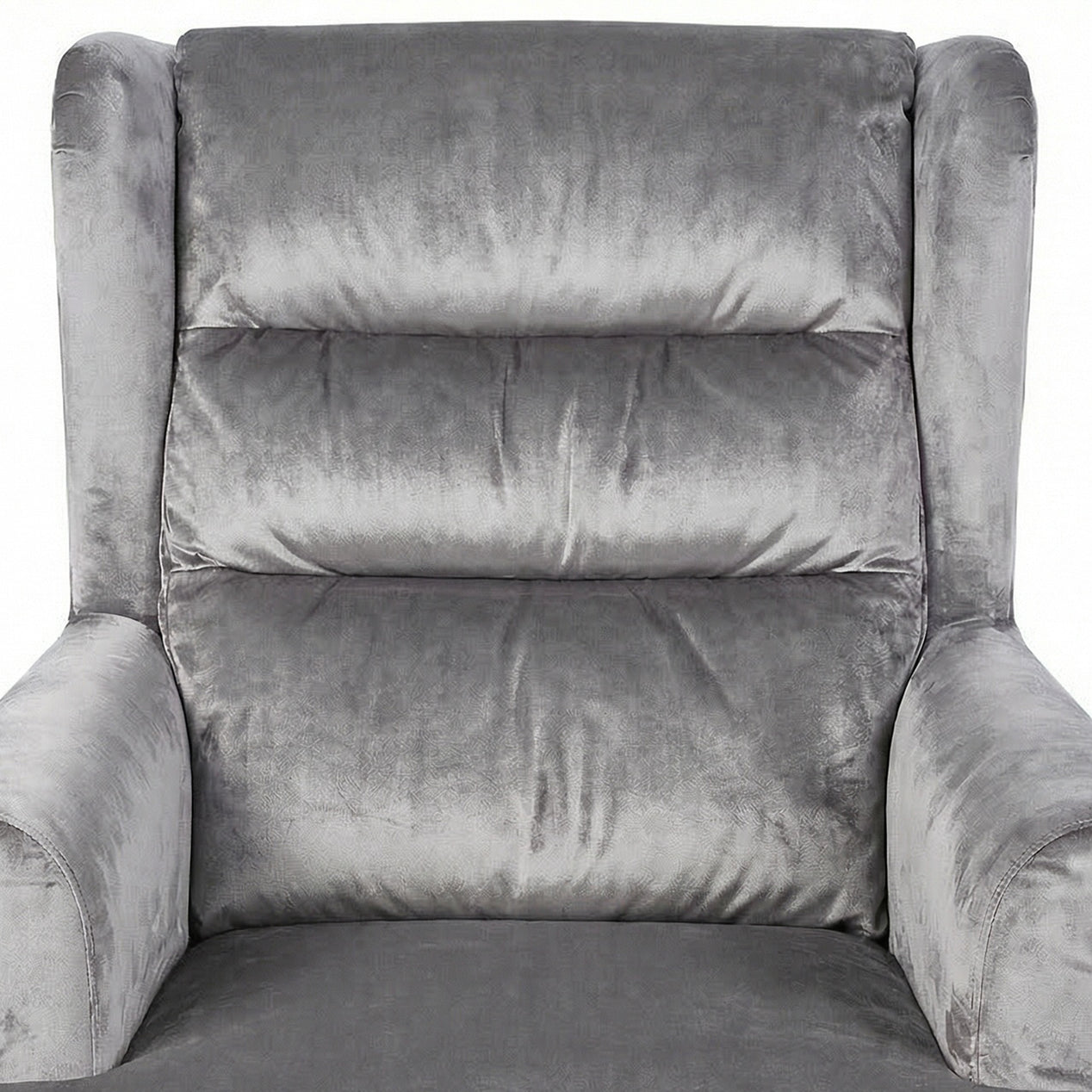 Loretta Armchair Grey Velvet Cushioned Ribbed Back
