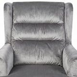 Loretta Armchair Grey Velvet Cushioned Ribbed Back