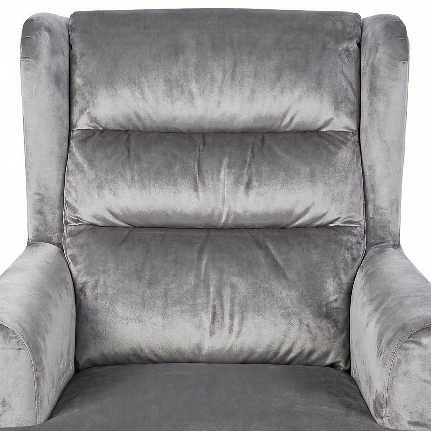 Loretta Armchair Grey Velvet Cushioned Ribbed Back