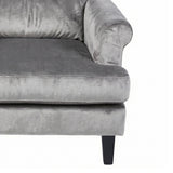 Loretta Armchair Grey Velvet Cushioned Ribbed Back