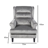 Loretta Armchair Grey Velvet Cushioned Ribbed Back