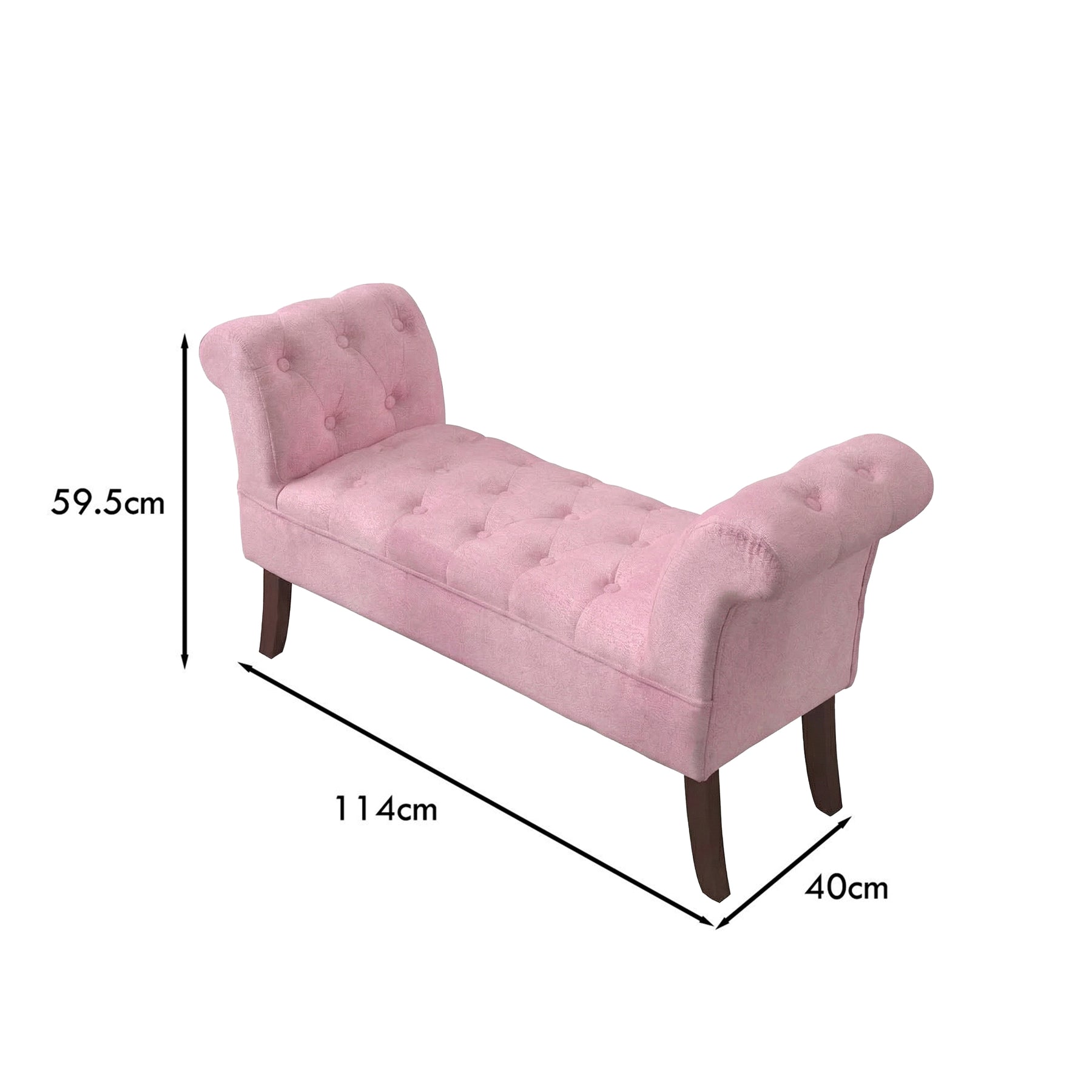 Window Seat Button Tufted Pink Velvet Cushioned Bench