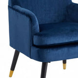 Loretta Accent Chair Midnight Blue Velvet Padded Armchair