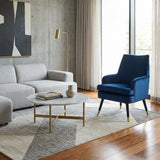 Loretta Accent Chair Midnight Blue Velvet Padded Armchair