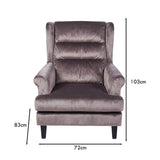 Loretta Armchair Mink Velvet Cushioned Ribbed Back