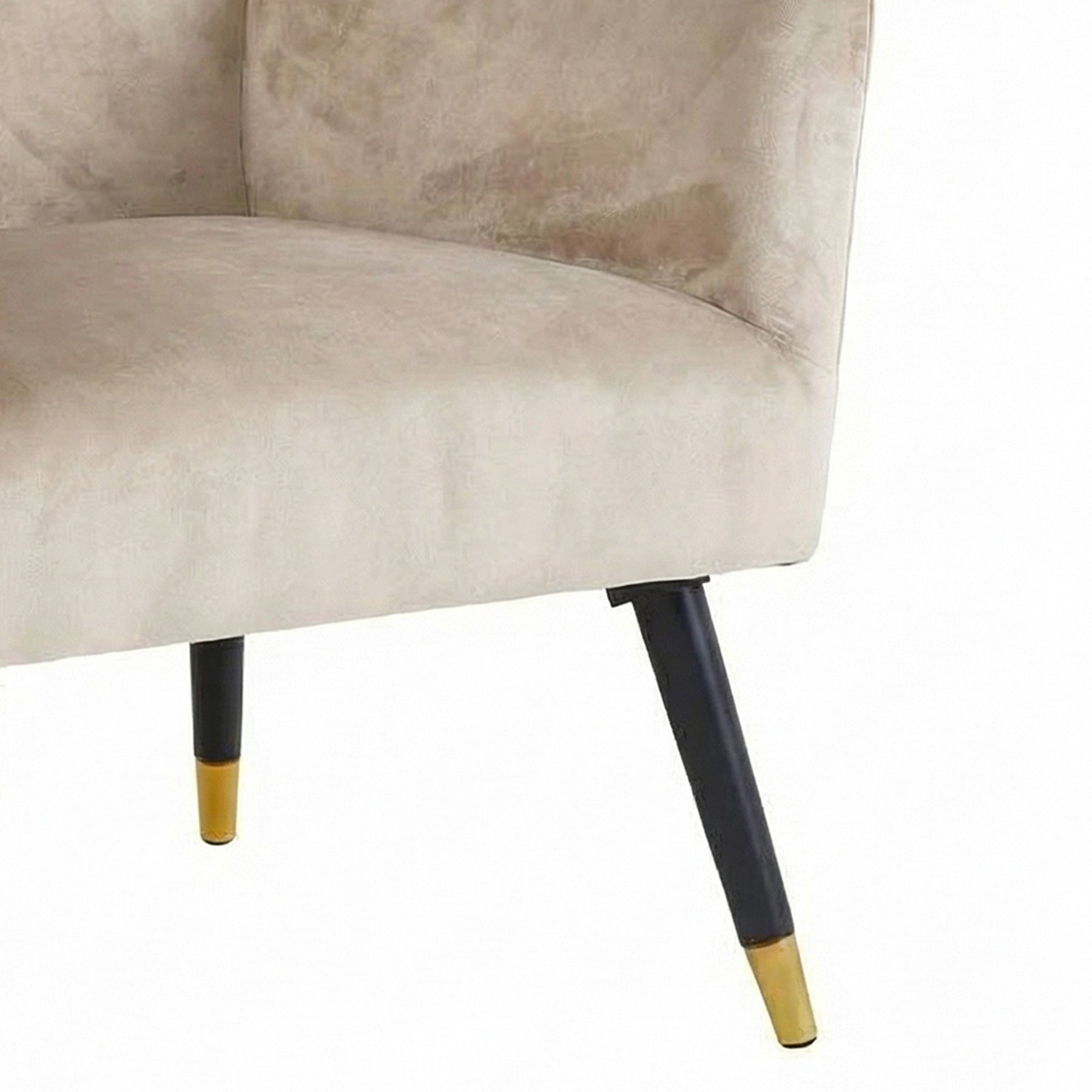 Loretta Accent Chair Stone Velvet Button Detail Armchair
