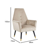 Loretta Accent Chair Stone Velvet Button Detail Armchair